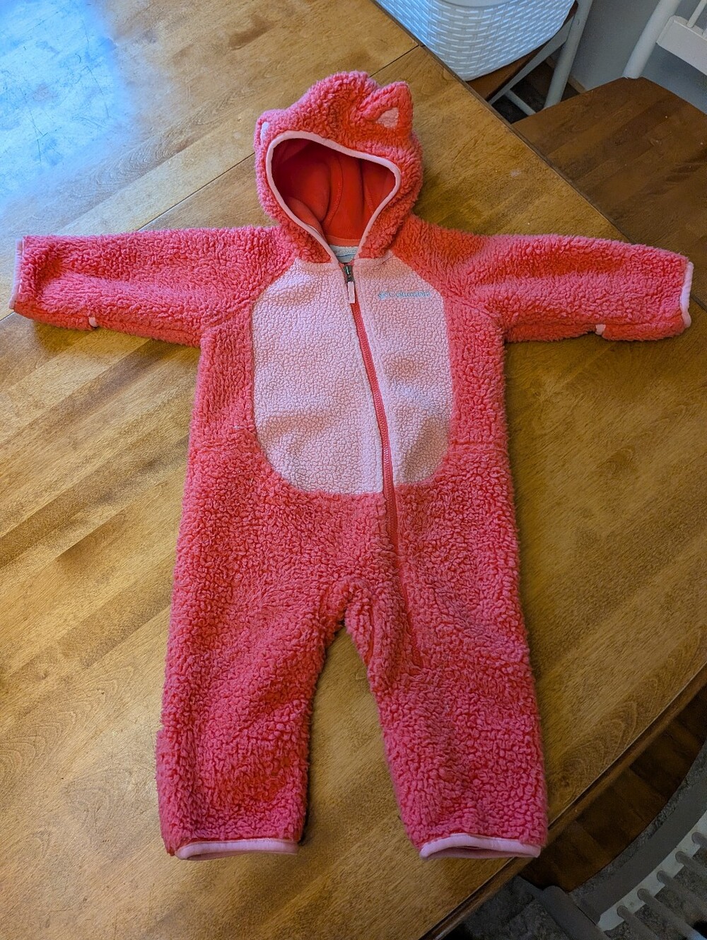 Columbia Pink Sherpa One-Piece Fleece Romper for Kids